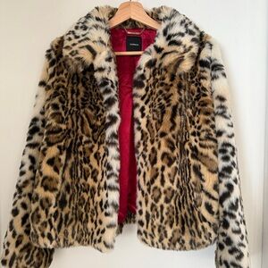 Express Animal Print Teddy Jacket